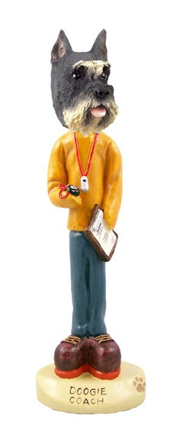 Gray Schnauzer Coach Doogie Collectible Dog Figurine