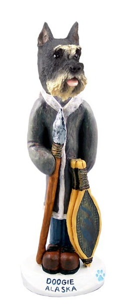 Gray Schnauzer Alaska Doogie Collectible Dog Figurine