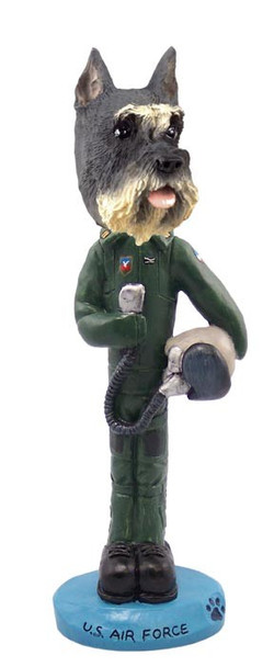 Gray Schnauzer U S Air Force Doogie Collectible Dog Figurine