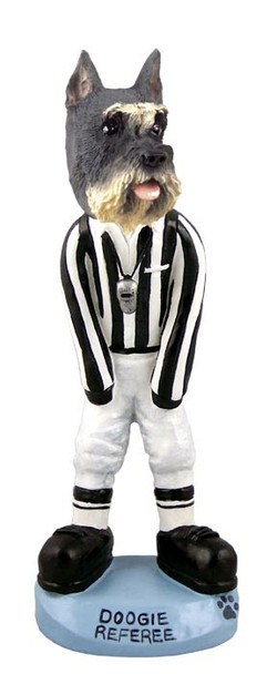 Gray Schnauzer Referee Doogie Collectible Dog Figurine