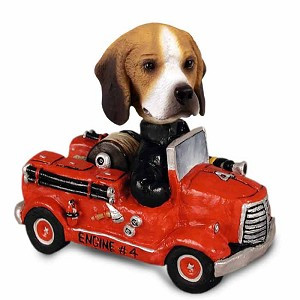 Beagle Fire Engine Doogie Collectible Dog Figurine
