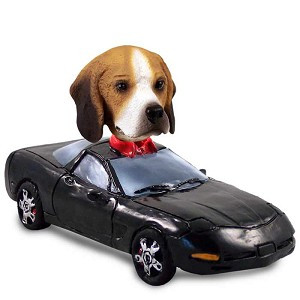 Beagle Sports Car Doogie Collectible Dog Figurine