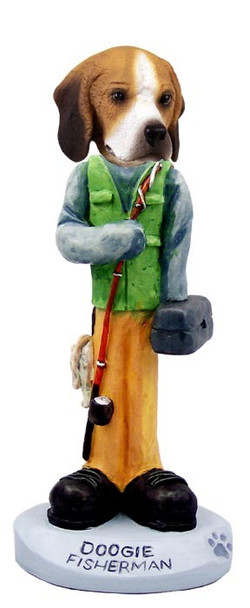 Beagle Fisherman Doogie Collectible Dog Figurine