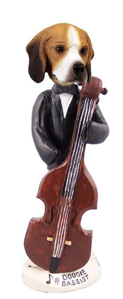 Beagle Bassist Doogie Collectible Dog Figurine