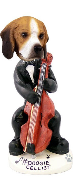 Beagle Cellist Doogie Collectible Dog Figurine