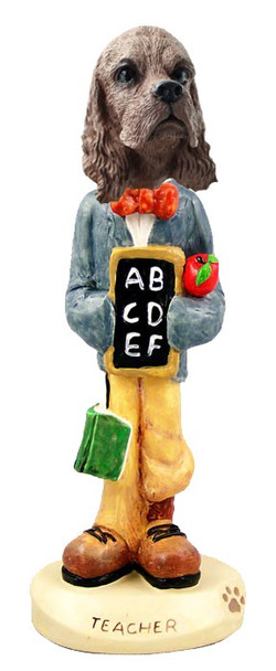 Brown Cocker Spaniel Teacher Doogie Collectible Dog Figurine