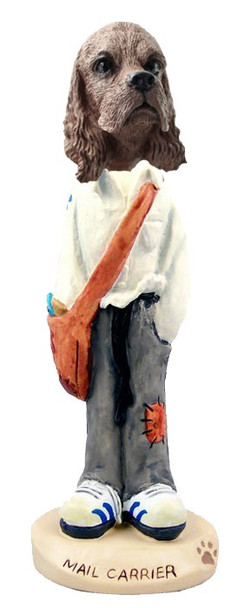 Brown Cocker Spaniel Mail Carrier Doogie Collectible Dog Figurine