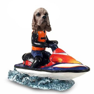 Brown Cocker Spaniel Jet Ski Doogie Collectible Dog Figurine