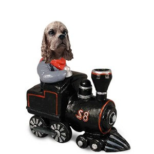 Brown Cocker Spaniel Train Doogie Collectible Dog Figurine