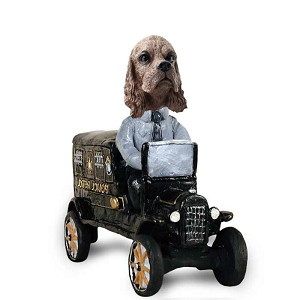 Brown Cocker Spaniel Paddy Wagon Doogie Collectible Dog Figurine