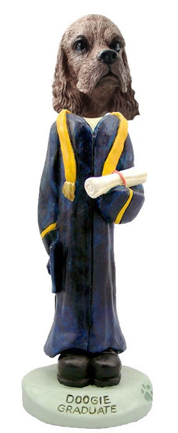 Brown Cocker Spaniel Graduate Doogie Collectible Dog Figurine