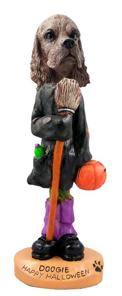 Brown Cocker Spaniel Happy Halloween Doogie Collectible Dog Figurine