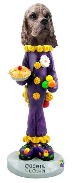 Brown Cocker Spaniel Clown Doogie Collectible Dog Figurine