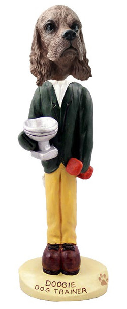 Brown Cocker Spaniel Trainer Doogie Collectible Dog Figurine