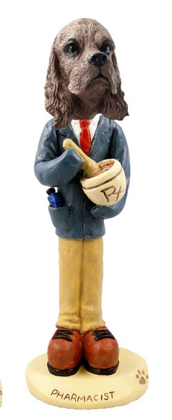 Brown Cocker Spaniel Pharmacist Doogie Collectible Dog Figurine