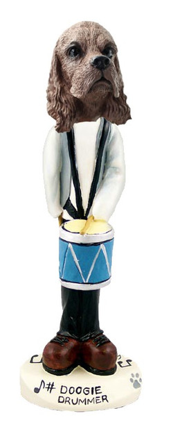 Brown Cocker Spaniel Drummer Doogie Collectible Dog Figurine