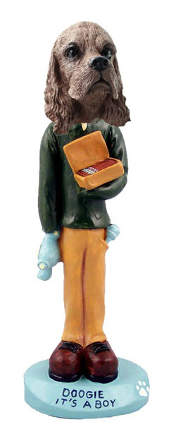 Brown Cocker Spaniel It's a Boy Doogie Collectible Dog Figurine