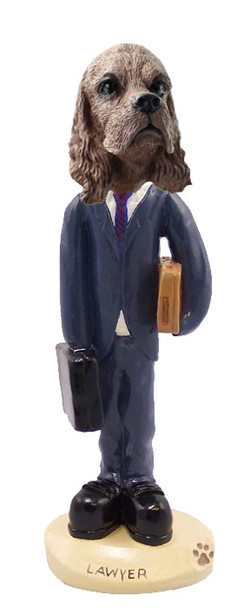 Brown Cocker Spaniel Lawyer Doogie Collectible Dog Figurine