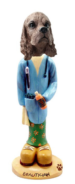 Brown Cocker Spaniel Beautician Doogie Collectible Dog Figurine