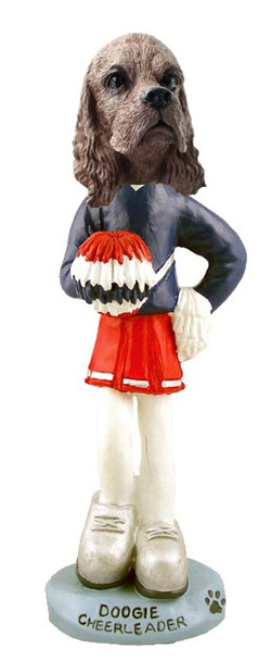 Brown Cocker Spaniel Cheerleader Doogie Collectible Dog Figurine