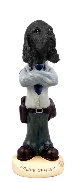 Black Cocker Spaniel Police Doogie Collectible Dog Figurine