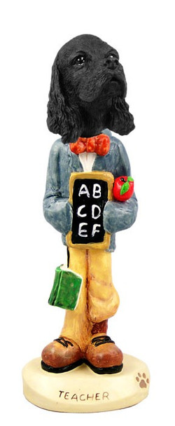 Black Cocker Spaniel Teacher Doogie Collectible Dog Figurine