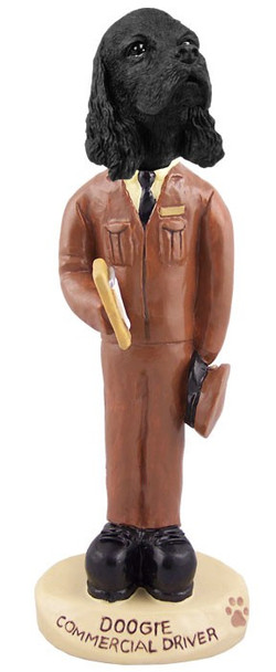 Black Cocker Spaniel Commercial Driver Doogie Collectible Dog Figurine