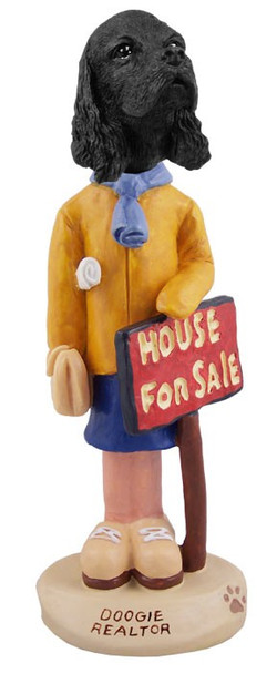 Black Cocker Spaniel Female Realtor Doogie Collectible Dog Figurine