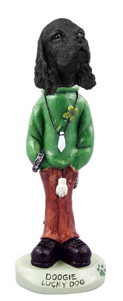 Black Cocker Spaniel Lucky Doogie Collectible Dog Figurine