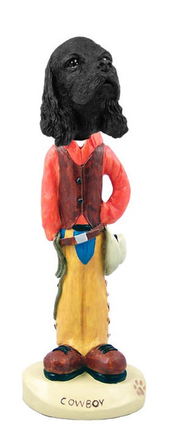Black Cocker Spaniel Cowboy Doogie Collectible Dog Figurine