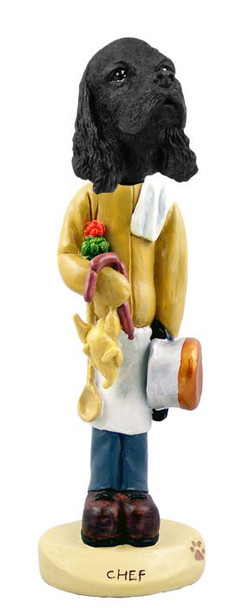 Black Cocker Spaniel Chef Doogie Collectible Dog Figurine