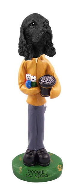 Black Cocker Spaniel Las Vegas Doogie Collectible Dog Figurine