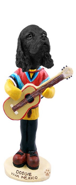 Black Cocker Spaniel Viva Mexico Doogie Collectible Dog Figurine