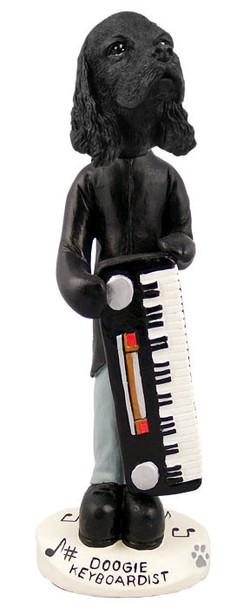 Black Cocker Spaniel Keyboardist Doogie Collectible Dog Figurine