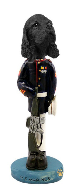 Black Cocker Spaniel U S Marines Doogie Collectible Dog Figurine