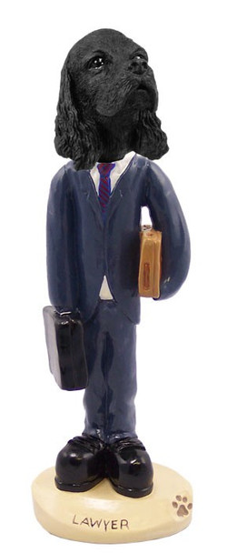 Black Cocker Spaniel Lawyer Doogie Collectible Dog Figurine