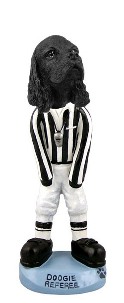 Black Cocker Spaniel Referee Doogie Collectible Dog Figurine