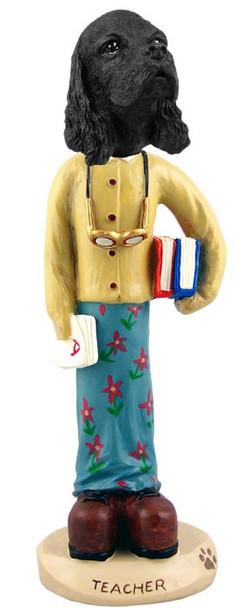 Black Cocker Spaniel Female Teacher Doogie Collectible Dog Figurine