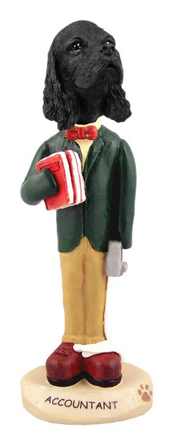 Black Cocker Spaniel Accountant Doogie Collectible Dog Figurine