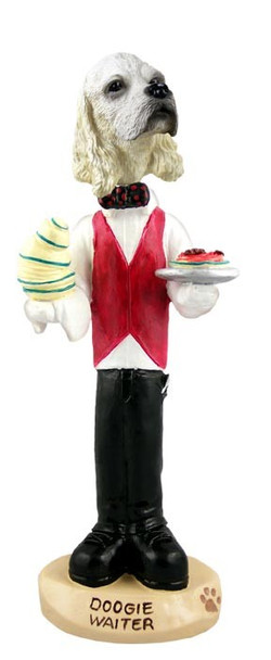 Blonde Cocker Spaniel Waiter Doogie Collectible Dog Figurine