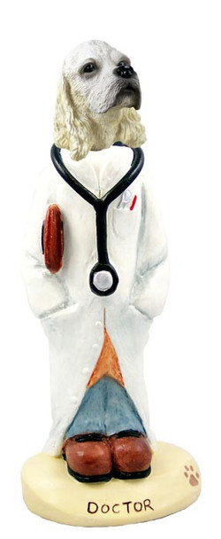 Blonde Cocker Spaniel Doctor Doogie Collectible Dog Figurine