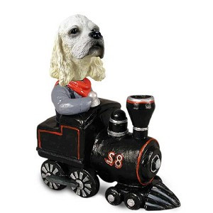 Blonde Cocker Spaniel Train Doogie Collectible Dog Figurine
