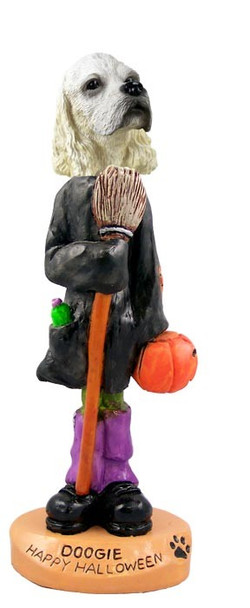 Blonde Cocker Spaniel Happy Halloween Doogie Collectible Dog Figurine