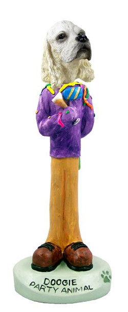Blonde Cocker Spaniel Party Animal Doogie Collectible Dog Figurine