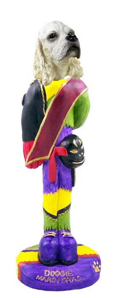 Blonde Cocker Spaniel Mardi Gras Doogie Collectible Dog Figurine
