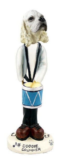 Blonde Cocker Spaniel Drummer Doogie Collectible Dog Figurine