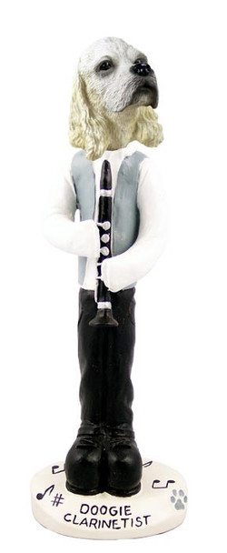 Blonde Cocker Spaniel Clarinetist Doogie Collectible Dog Figurine