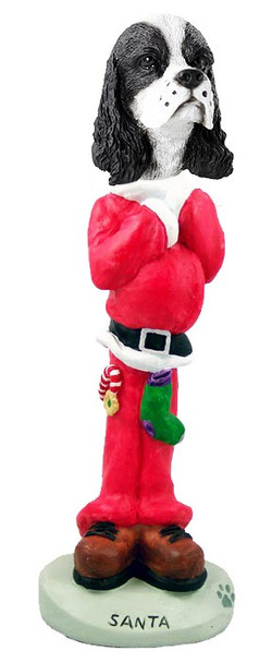 Black & White Cocker Spaniel Santa Doogie Collectible Dog Figurine