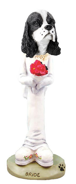 Black & White Cocker Spaniel Bride Doogie Collectible Dog Figurine