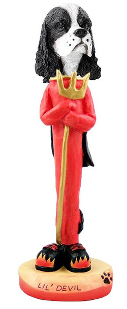 Black & White Cocker Spaniel Lil Devil Doogie Collectible Dog Figurine